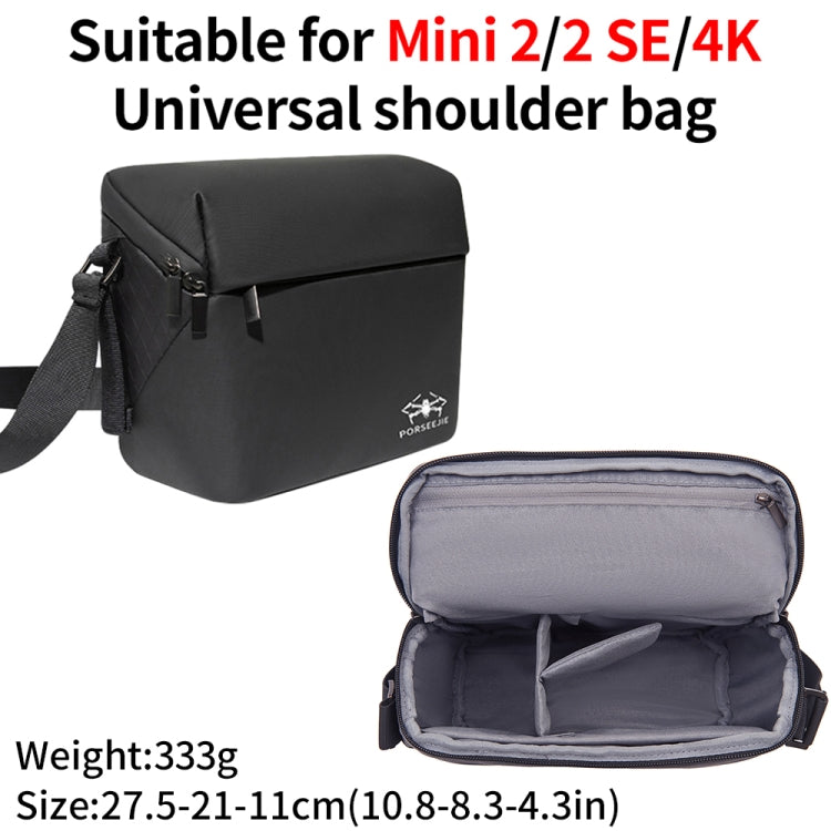 For DJI Mini 4K / Mini 2 SE / Mini 2 Portable Waterproof Shoulder Bag Messenger Bag(Black) - Backpacks & Bags by buy2fix | Online Shopping UK | buy2fix