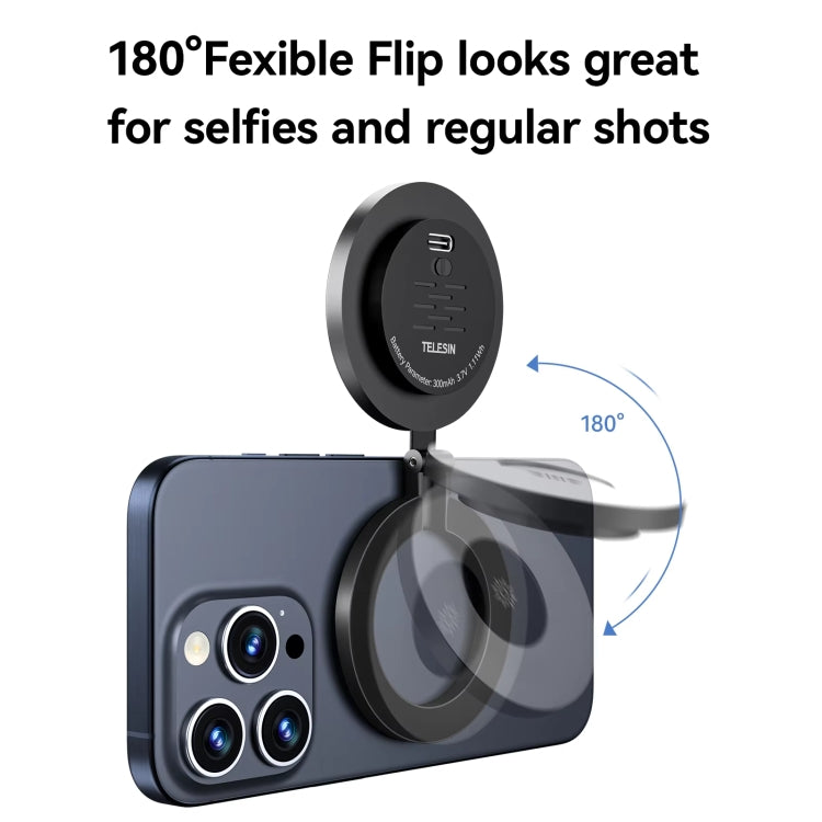 TELESIN Magnetic Selfie Light Rechargeable Reversible Design Fill Light - Selfie Light by TELESIN | Online Shopping UK | buy2fix