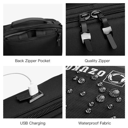 Ozuko Business Laptop USB Backpack Men Schoolbag(Dark Gray) - Backpack by ozuko | Online Shopping UK | buy2fix