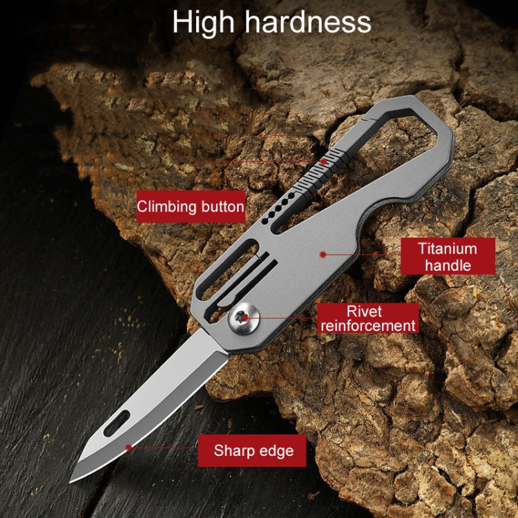 Multifunctional Titanium Keychain Outdoor Portable Defense Mini Folding Knife, Style: With 2 Titanium Ring - Key Rings by buy2fix | Online Shopping UK | buy2fix