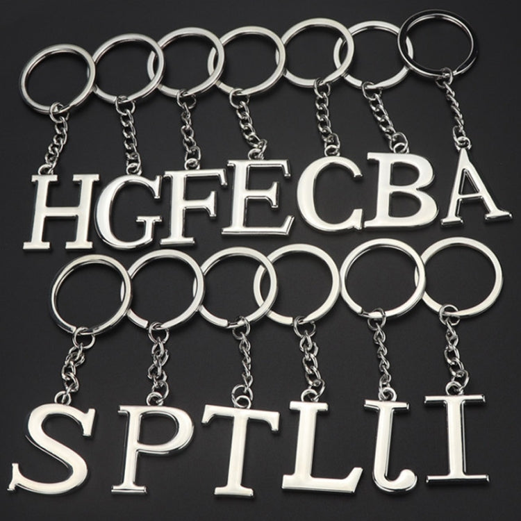 Double-Sided Three-Dimensional Plating Alphabet Keychain, Style: L - Key Rings by buy2fix | Online Shopping UK | buy2fix