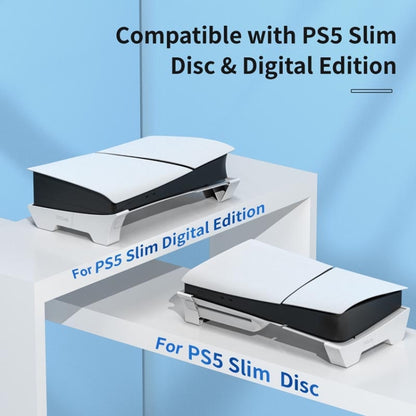 For PS5 Slim STARTRC GAMES Base Horizontal Placement Bracket Game Console Horizontal Fixed Cooling Base(White Upgraded Digital/Disc Universal) - Holder by STARTRC GAMES | Online Shopping UK | buy2fix