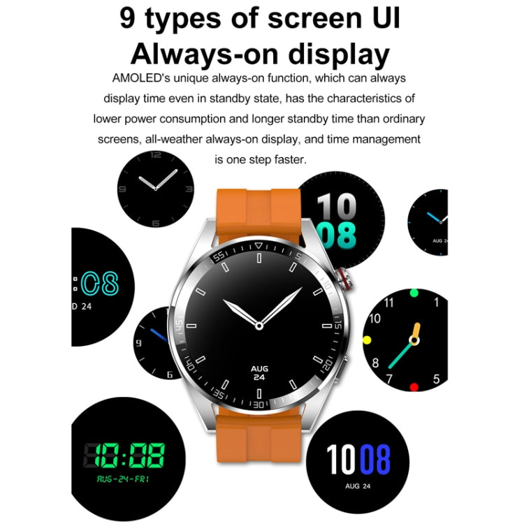 1.43 inch AMOLED Screen Smartwatch Heart Rate Blood Pressure Monitoring Bluetooth Talking Sports Watch, Color: Black Silicone Strap - Smart Watches by buy2fix | Online Shopping UK | buy2fix