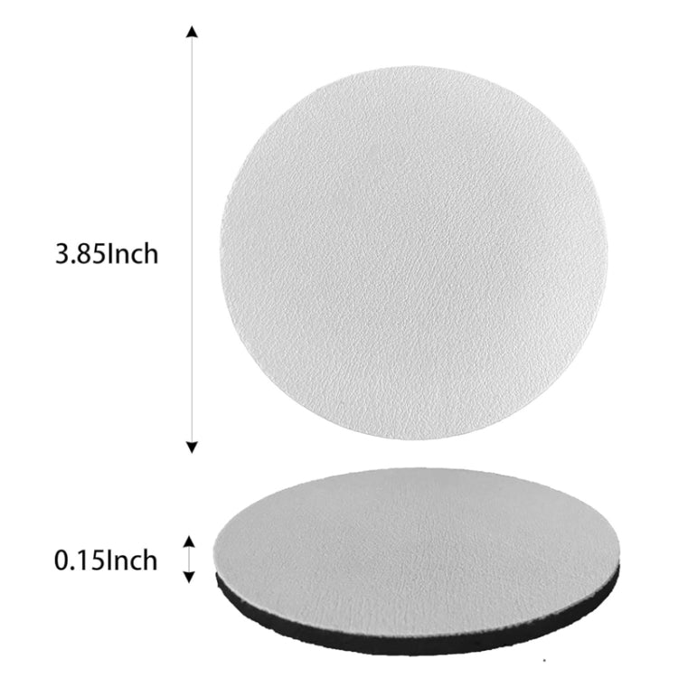 6.8cm 4pcs PU Leather Car Coaster Car Decorative Water Absorption Cup Sink Mat(White) - Car Drink Holders by buy2fix | Online Shopping UK | buy2fix