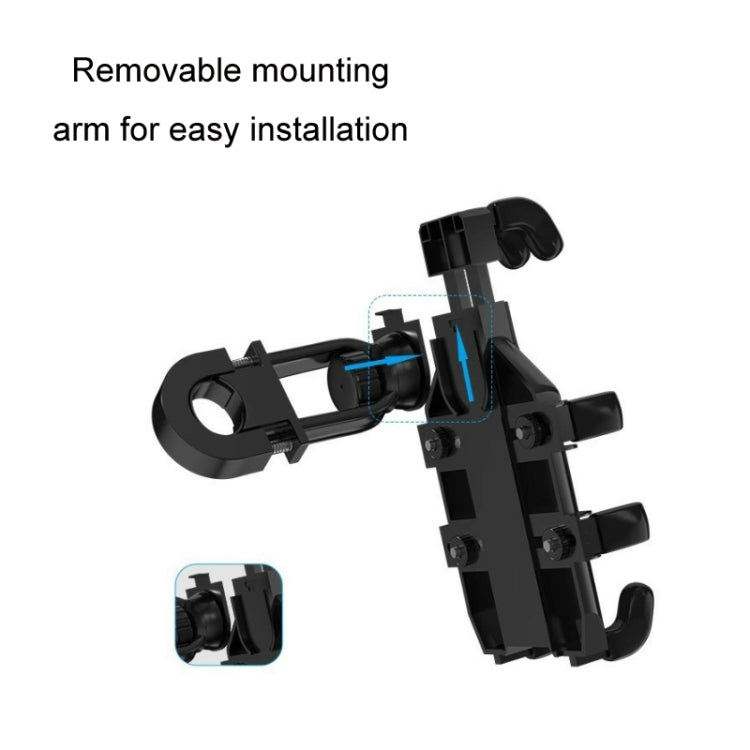 JNHW Motorcycle Bicycle Eight Claw Mobile Phone Navigation Shockproof Bracket, Style: For Handlebar - Holder by JNHW | Online Shopping UK | buy2fix