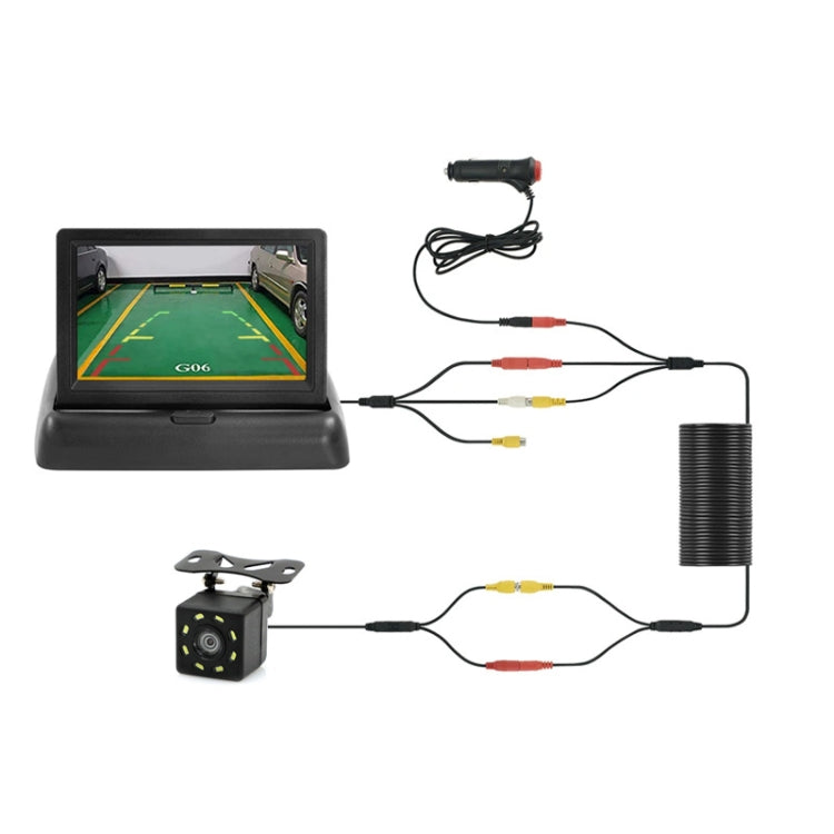 4.3 Inch Display Night Vision Waterproof Reversing Camera +7 Meter Extension Cable, Color: Detachable Screen + External 8 Light Camera - Rear View Cameras by buy2fix | Online Shopping UK | buy2fix