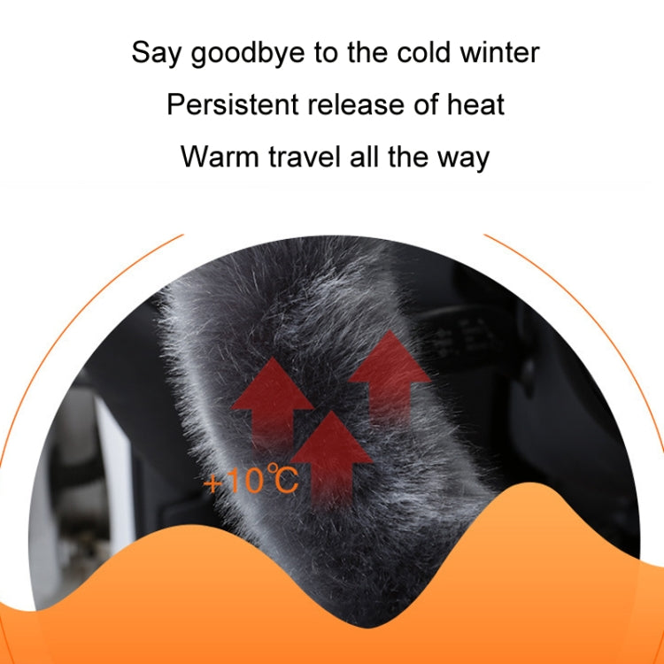 38cm Car Steering Wheel Winter Warm Short Plush Cover(O-type Black) - Steering Wheel Accessories by buy2fix | Online Shopping UK | buy2fix