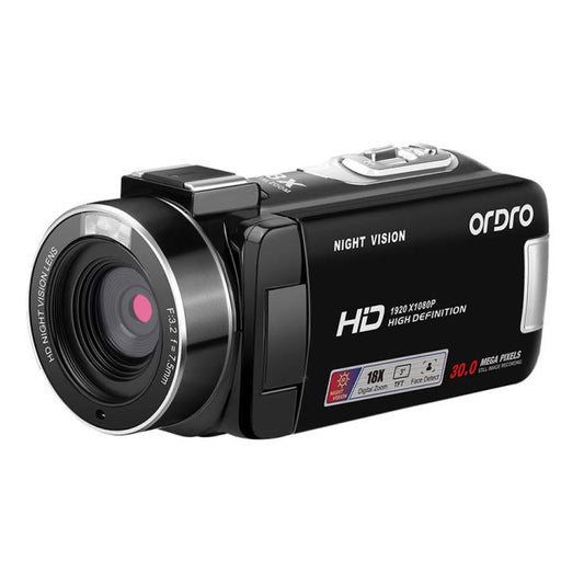 Ordro 1080P 30fps HD Night Vision Infrared Digital Camera(Black) - Video Cameras by Ordro | Online Shopping UK | buy2fix