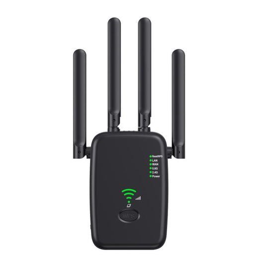 Urant U11 300Mbps 2.4G Wireless Repeater WiFi Signal Amplifier Support WPS Quick Setting UK Plug Black - Broadband Amplifiers by Urant | Online Shopping UK | buy2fix