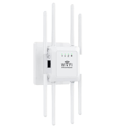 U18 300Mbps 2.4G Wireless Repeater WiFi Signal Amplifier With 8 Antennas US Plug White - Broadband Amplifiers by buy2fix | Online Shopping UK | buy2fix