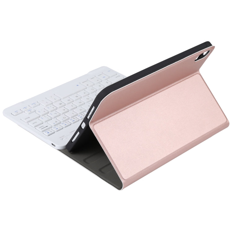 A06 Detachable Lambskin Texture Ultra-thin TPU Bluetooth Keyboard Leather Tablet Case with Stand For iPad mini 6 (Rose Gold) - For iPad mini by buy2fix | Online Shopping UK | buy2fix