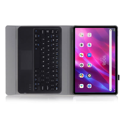 AK10-A 2 in 1 Detachable Bluetooth Keyboard + Lambskin Texture TPU Protective Leather Tablet Case with Touchpad & Holder for Lenovo Qitian K10 TB-X6C6X(Black) - Lenovo Keyboard by buy2fix | Online Shopping UK | buy2fix