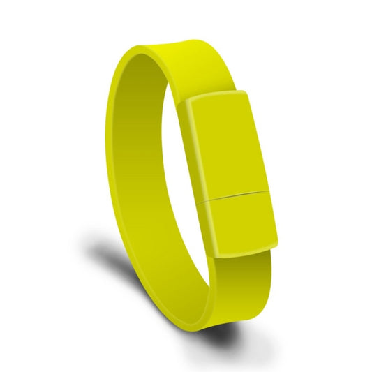 MicroDrive 128GB USB 2.0 Fashion Bracelet Wristband U Disk (Yellow) - USB Flash Drives by MicroDrive | Online Shopping UK | buy2fix