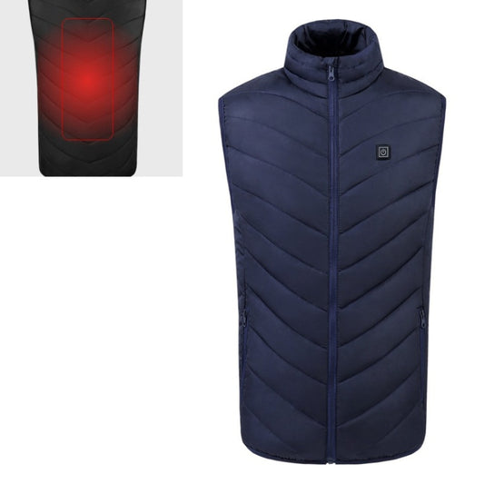 USB Security Smart Constant Temperature Fever Men Stand Collar Cotton Vest (Color:Blue Size:M) - Down Jackets by buy2fix | Online Shopping UK | buy2fix