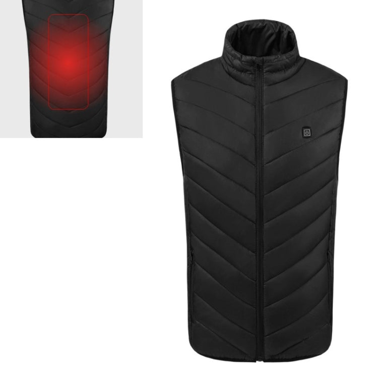 USB Security Smart Constant Temperature Fever Men Stand Collar Cotton Vest (Color:Black Size:XXXL) - Down Jackets by buy2fix | Online Shopping UK | buy2fix