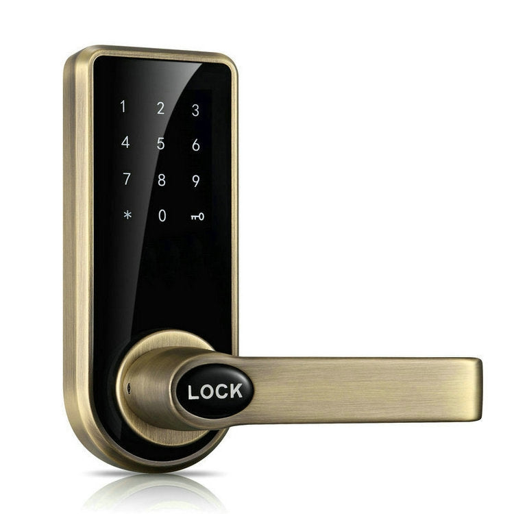 Password + Key + Sensor Card Zinc Alloy Red Bronze Electronic Door Lock Touch Screen Electronic Code Lock - Security by buy2fix | Online Shopping UK | buy2fix