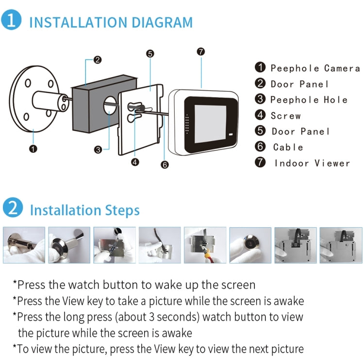 X8 2.4 inch Screen 2.0MP Security Camera No Disturb Peephole Viewer, Support TF Card - Security by buy2fix | Online Shopping UK | buy2fix