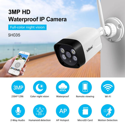 SriHome SH035 3.0 Million Pixels 1296P HD IP Camera, Support Two Way Audio / Motion Detection / Humanoid Detection / Full-color Night Vision / TF Card, AU Plug - Security by SriHome | Online Shopping UK | buy2fix