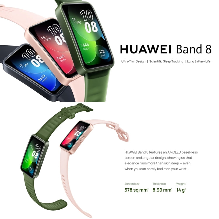 HUAWEI Band 8 NFC 1.47 inch AMOLED Smart Watch, Support Heart Rate / Blood Pressure / Blood Oxygen / Sleep Monitoring(Emerald) - Wearable Devices by Huawei | Online Shopping UK | buy2fix