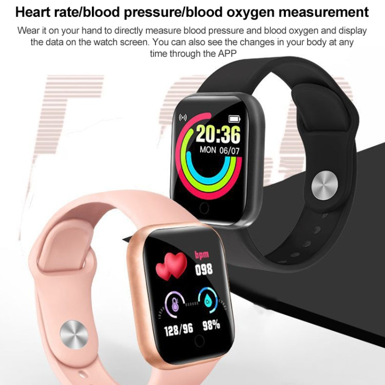 Y68 1.44 inch Smart Watch, Support Heart Rate Blood Pressure Blood Oxygen Monitoring (Pink) - Smart Wear by buy2fix | Online Shopping UK | buy2fix