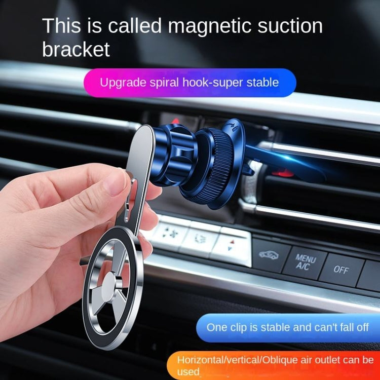 F73 MagSafe Magnetic Suction 360 Degree Rotating Car Phone Holder (Silver) - In Car by buy2fix | Online Shopping UK | buy2fix