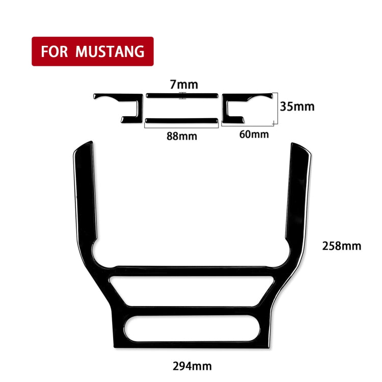 For Ford Mustang 2015-2020 Car Central Control CD Frame Decorative Sticker, Left and Right Drive Universal (Black) - In Car by buy2fix | Online Shopping UK | buy2fix