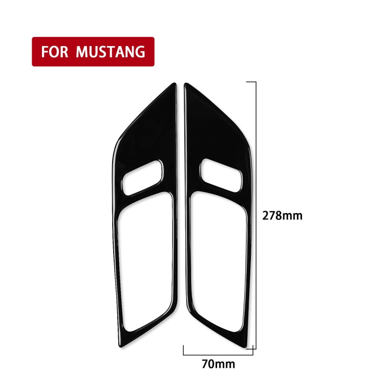 For Ford Mustang 2015-2020 Car Door Handle Panel Decorative Sticker, Left and Right Drive Universal (Black) - In Car by buy2fix | Online Shopping UK | buy2fix