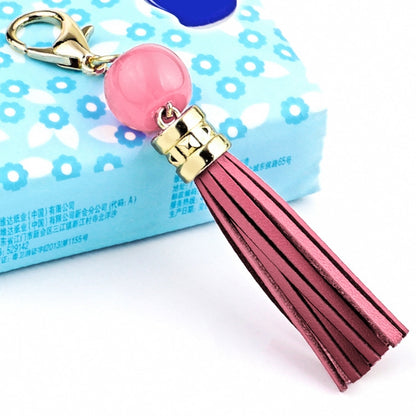 LS02 Cowhide Tassel Keychain Car Hanging Bag Pendant (Pink) - Key Rings by buy2fix | Online Shopping UK | buy2fix