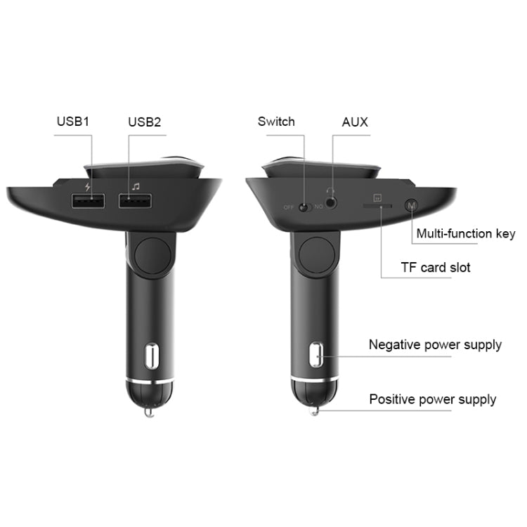 ER9 2 in 1 Hands-Free Calling Car Kit Wireless Bluetooth Headset Dual USB Charger FM Transmitter MP3 Music Player - Bluetooth Car Kits by buy2fix | Online Shopping UK | buy2fix