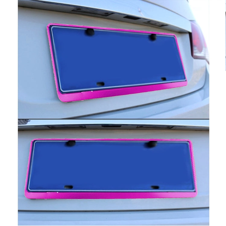 2 PCS Car License Plate Frames Car Styling License Plate Frame Aluminum Alloy Universal License Plate Holder Car Accessories(Purple) - License Plate Covers & Frames by buy2fix | Online Shopping UK | buy2fix