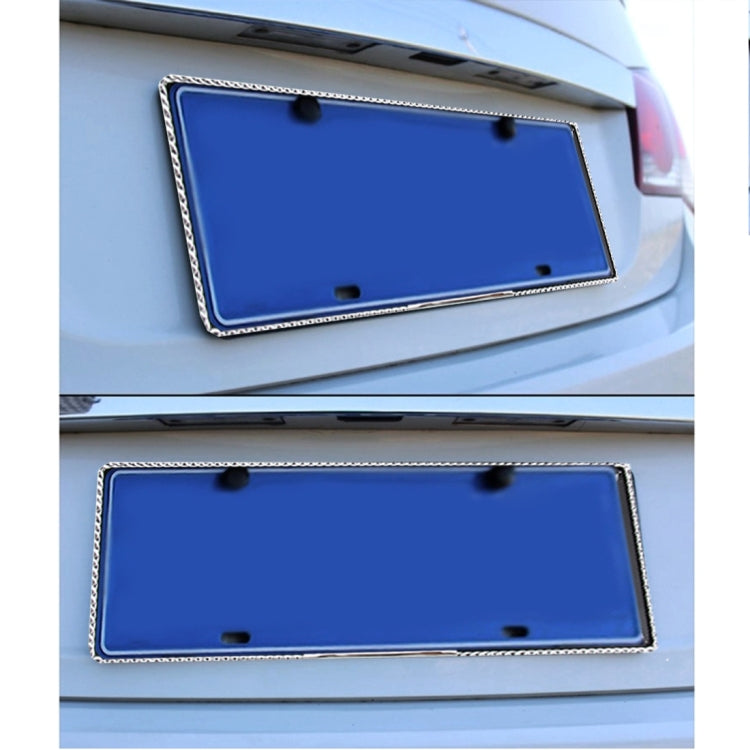 2 PCS Stainless Steel License Plate Frame Simple and Beautiful Car License Plate Frame Holder Universal License Plate Holder Car Accessories(Black) - License Plate Covers & Frames by buy2fix | Online Shopping UK | buy2fix