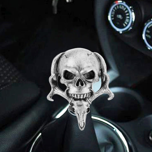 Universal Vehicle Car Creative Skull Double Heads Shaped Shifter Cover Manual Automatic Gear Shift Knob (Silver) - Shift Knob by buy2fix | Online Shopping UK | buy2fix