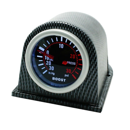 52mm 12V Universal Car Modified LED White Light Turbo Boost Gauge - In Car by buy2fix | Online Shopping UK | buy2fix