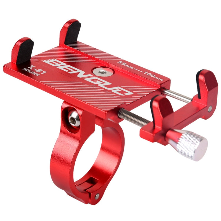 Motorcycle Handlebar Aluminum Alloy Phone Bracket(Red) - Holder by buy2fix | Online Shopping UK | buy2fix