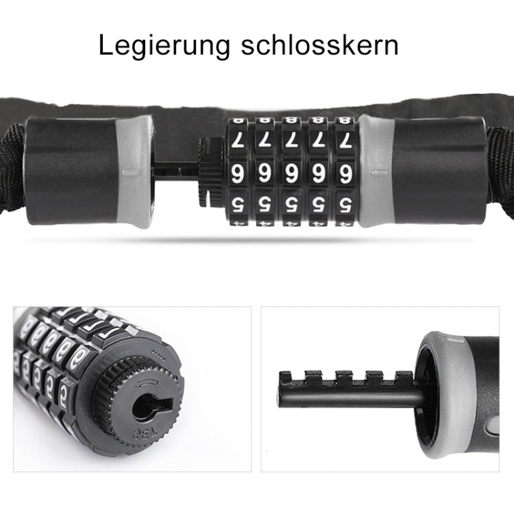 Motorcycles / Bicycle Chain Lock 5 Digit Password Anti-theft Password Lock, Length: 0.9m - Theft Protection by buy2fix | Online Shopping UK | buy2fix