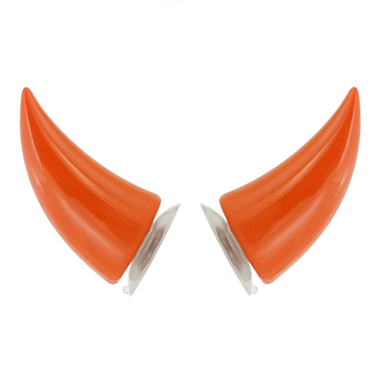 2 PCS Motorcycle Helmet Devil Decoration Motorbike Helmet Suction Cups Horns Decoration Headwear Sucker(Orange) - Ornamental Parts by buy2fix | Online Shopping UK | buy2fix