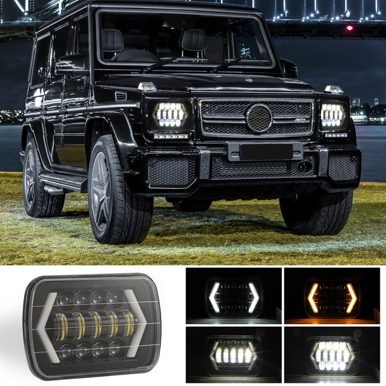 7 inch H4 DC 9V-30V 3000LM 6000K 30W IP67 8LED Lamp Beads Car Square Shape LED Headlight Lamps for Jeep Wrangler - Work Lights by buy2fix | Online Shopping UK | buy2fix