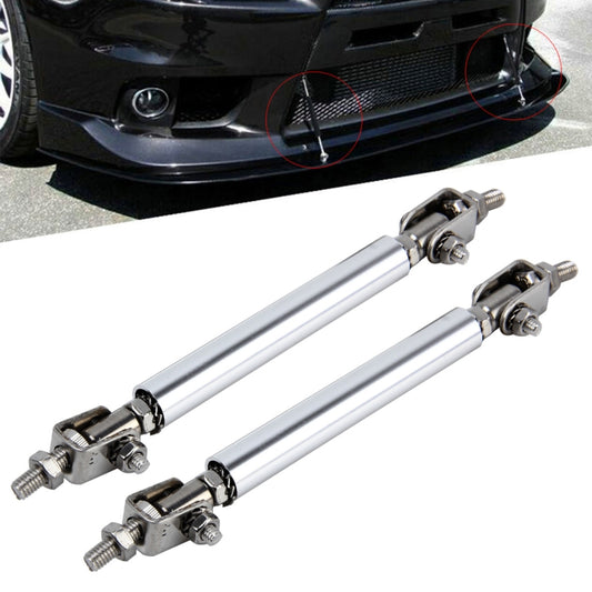 2 PCS Car Modification Large Surrounded By The Rod Telescopic Lever Front and Rear Bars Fixed Front Lip Back Shovel Adjustable Small Rod, Length: 10cm(Silver) - In Car by buy2fix | Online Shopping UK | buy2fix