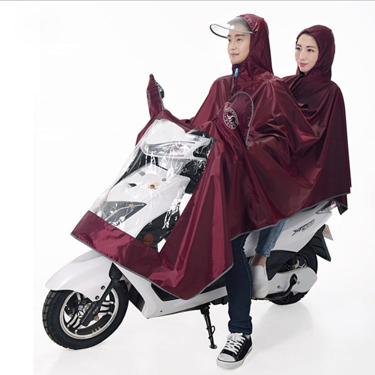 Universal Super Water-Resistant Dual Hooded Motorcycle Rain Poncho Coat Raincoat(Brown) - Raincoat by buy2fix | Online Shopping UK | buy2fix