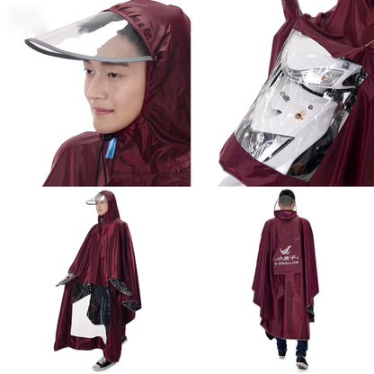 Universal Super Water-Resistant Dual Hooded Motorcycle Rain Poncho Coat Raincoat(Brown) - Raincoat by buy2fix | Online Shopping UK | buy2fix