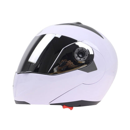 JIEKAI 105 Full Face Helmet Electromobile Motorcycle Double Lens Protective Helmet, Size: XL (White+Silver) - Helmets by JIEKAI | Online Shopping UK | buy2fix