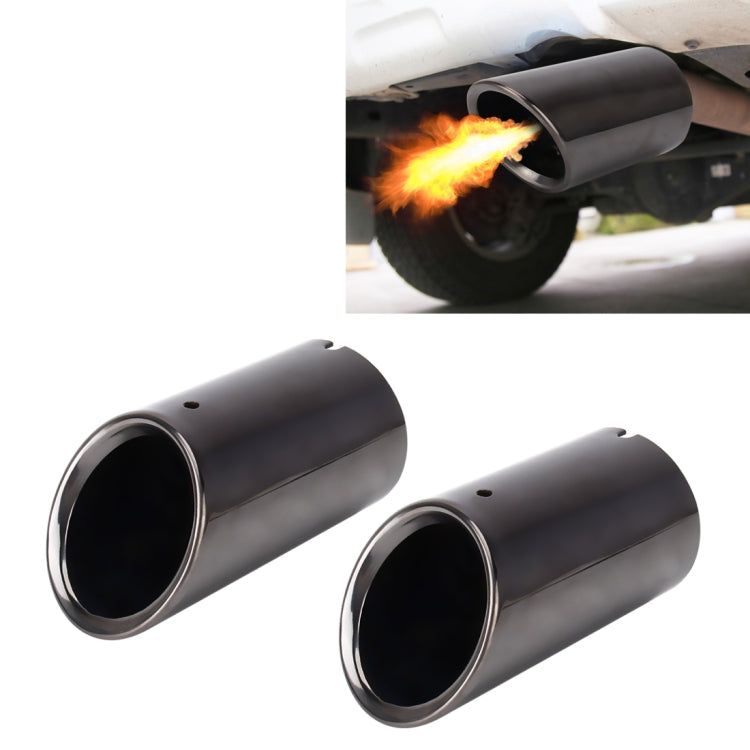 2 PCS Car Styling Stainless Steel Exhaust Tail Muffler Tip Pipe for VW Volkswagen 1.8T/2T Swept Volume, Audi A1/A3/A4L/Q3/Q5(Black) - In Car by buy2fix | Online Shopping UK | buy2fix