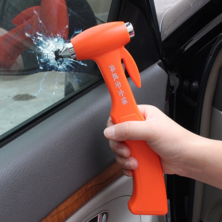 SHUNWEI SD-3501 Seat Belt Cutter Window Breaker Auto Rescue Tool Ideal Plastic Shell Car Safety Emergency Hammer with Adhesive Tape And Fixation Frame(Orange) - Emergency Hammer by SHUNWEI | Online Shopping UK | buy2fix