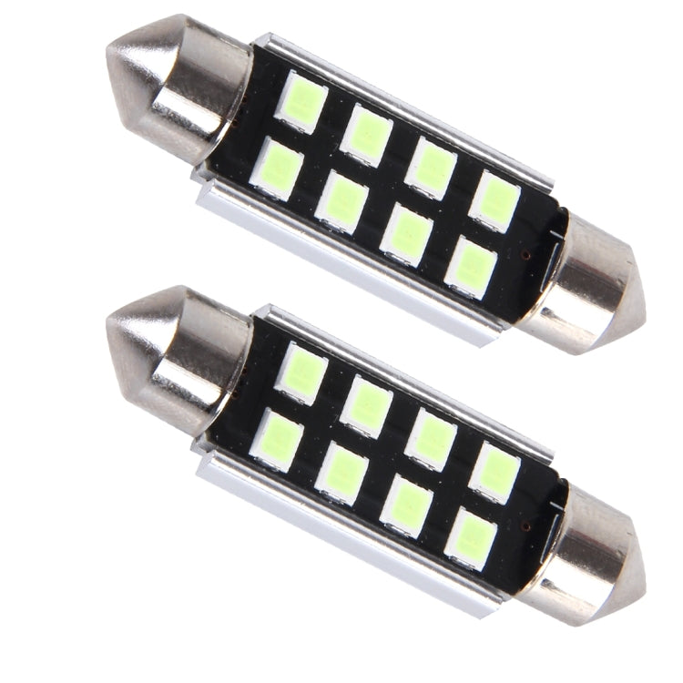 2 PCS DC 12V 2W 36MM 8 SMD-3528 LEDs Bicuspid Port Decoding Car Dome Lamp LED Reading Light(Ice Blue Light) - Dome Lights by buy2fix | Online Shopping UK | buy2fix