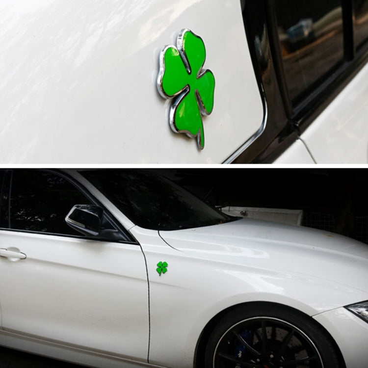 Four Leaf Clover Herb Luck Symbol Badge Emblem Labeling Sticker Styling Car Dashboard  Decoration, Size: 4*3.3cm - 3D Metal Sticker by buy2fix | Online Shopping UK | buy2fix