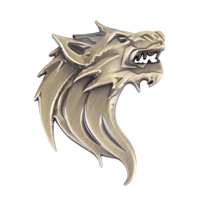 Wolf Head Shape Shining Metal Car Free Sticker(Gold) - 3D Metal Sticker by buy2fix | Online Shopping UK | buy2fix