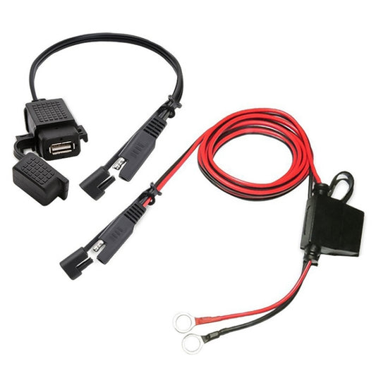 Motorcycle 5V 2.1A Waterproof USB Charger Kit SAE to USB Adapter, with Extension Harness - In Car by buy2fix | Online Shopping UK | buy2fix