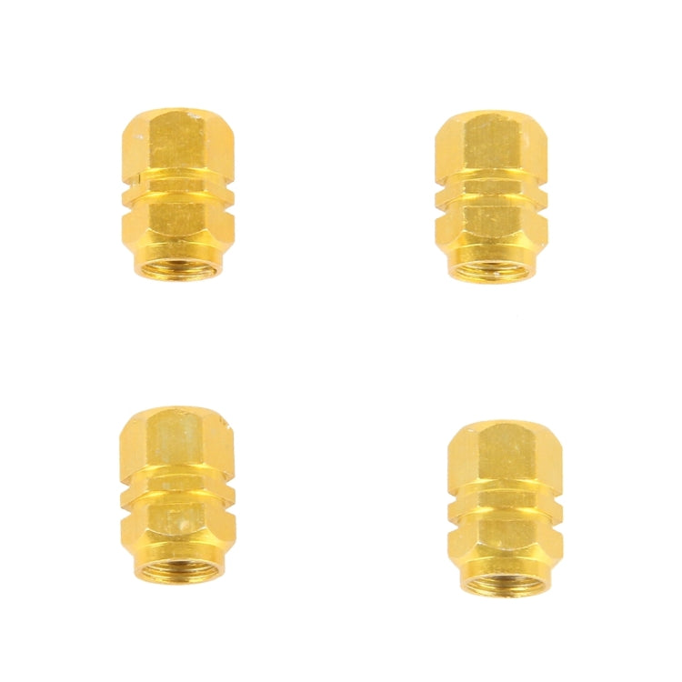 4PCS SA Metal Plated Hexagon Shape Universal Tire Valve Stem Cap(Gold) - In Car by buy2fix | Online Shopping UK | buy2fix