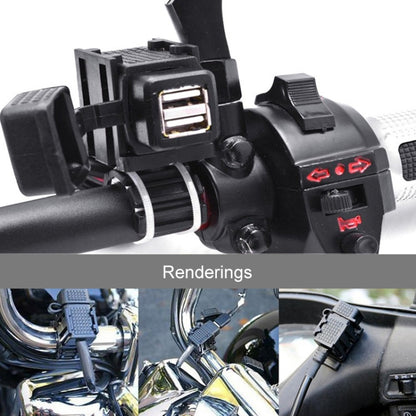 12-24V 2.1A Motorcycle Dual USB Mobile Phone Car Charger, EU Plug - In Car by buy2fix | Online Shopping UK | buy2fix