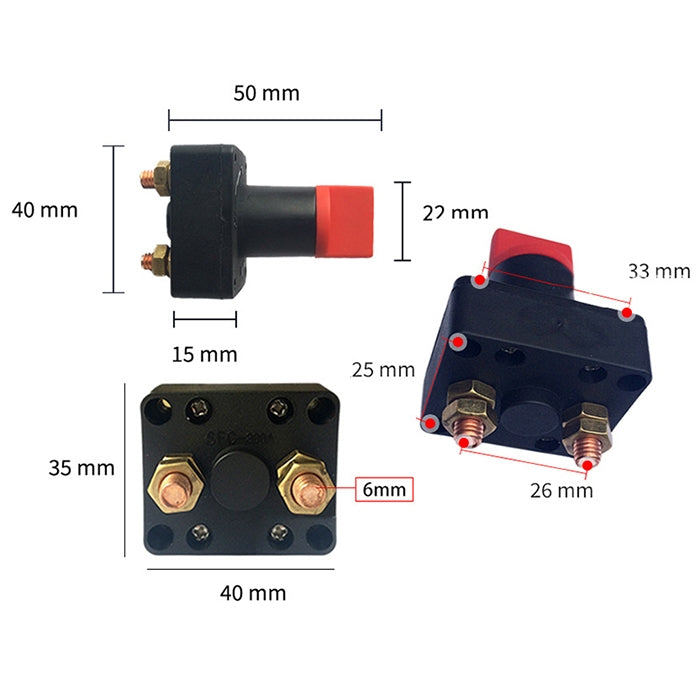 Car Motorcycles Battery Selector Isolator Disconnect Rotary Switch Cut - In Car by buy2fix | Online Shopping UK | buy2fix